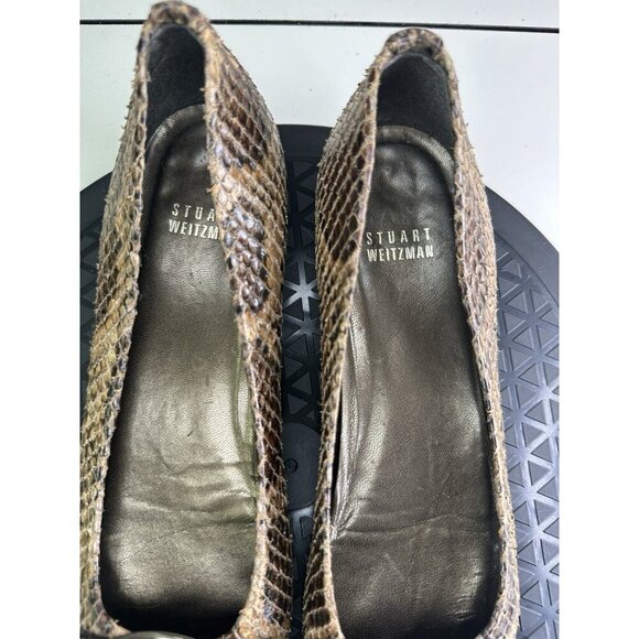 Stuart Weitzman Women's Lucid Python-Print Ballet Flats Size 8N - Picture 3 of 7
